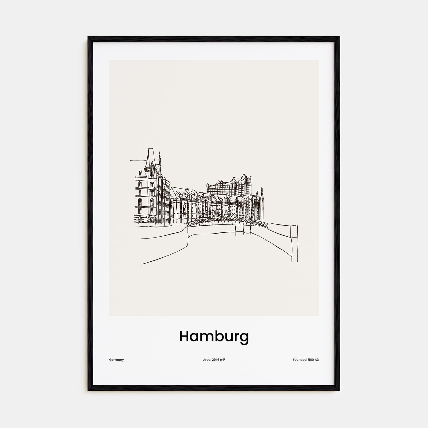Hamburg Drawn Poster