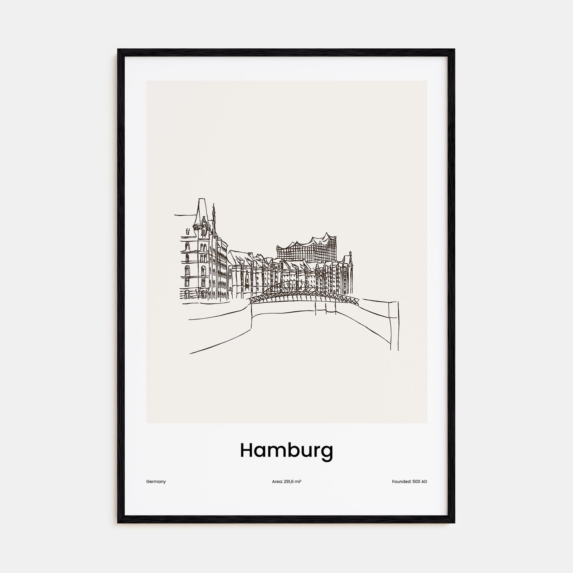 Hamburg Drawn Poster
