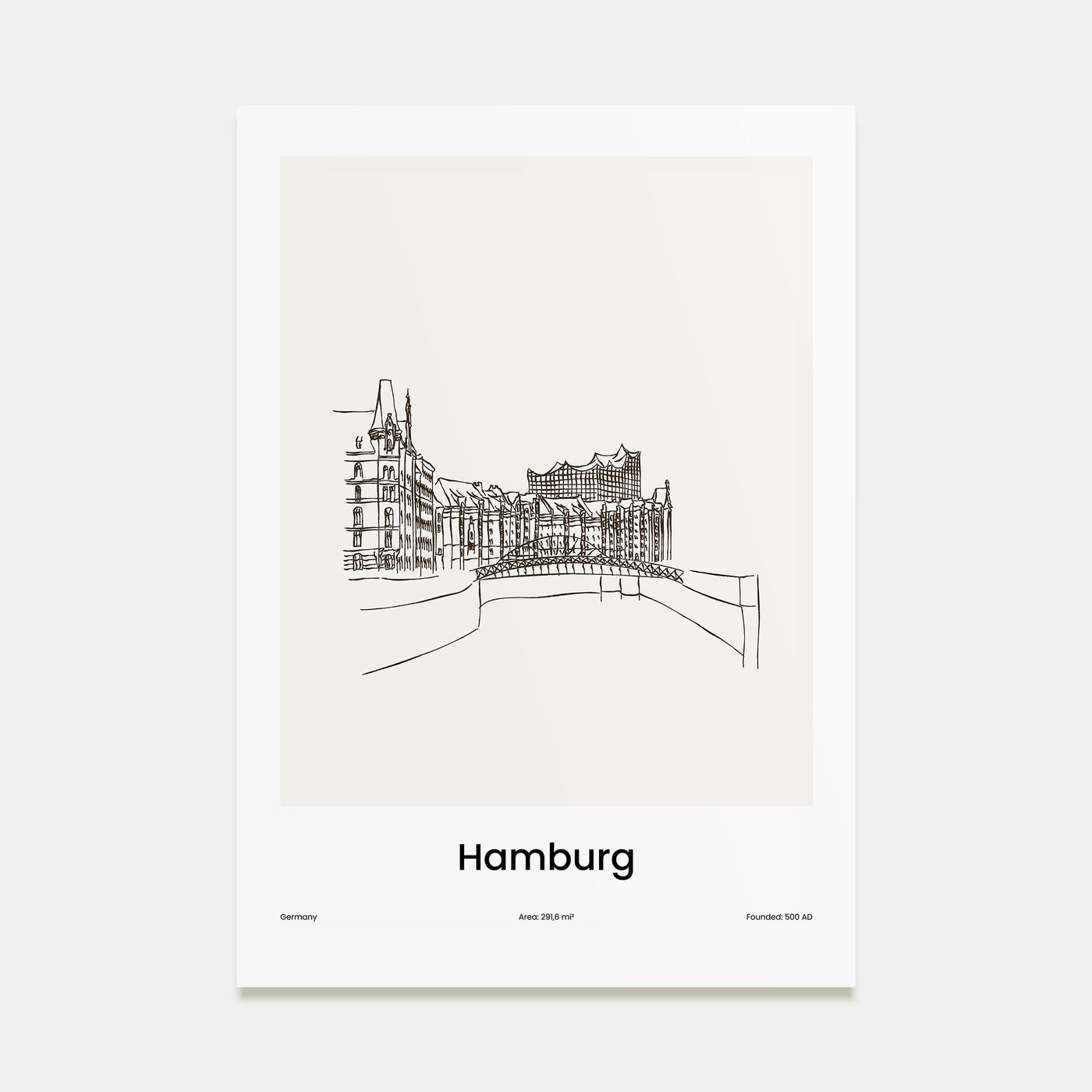 Hamburg Drawn Poster
