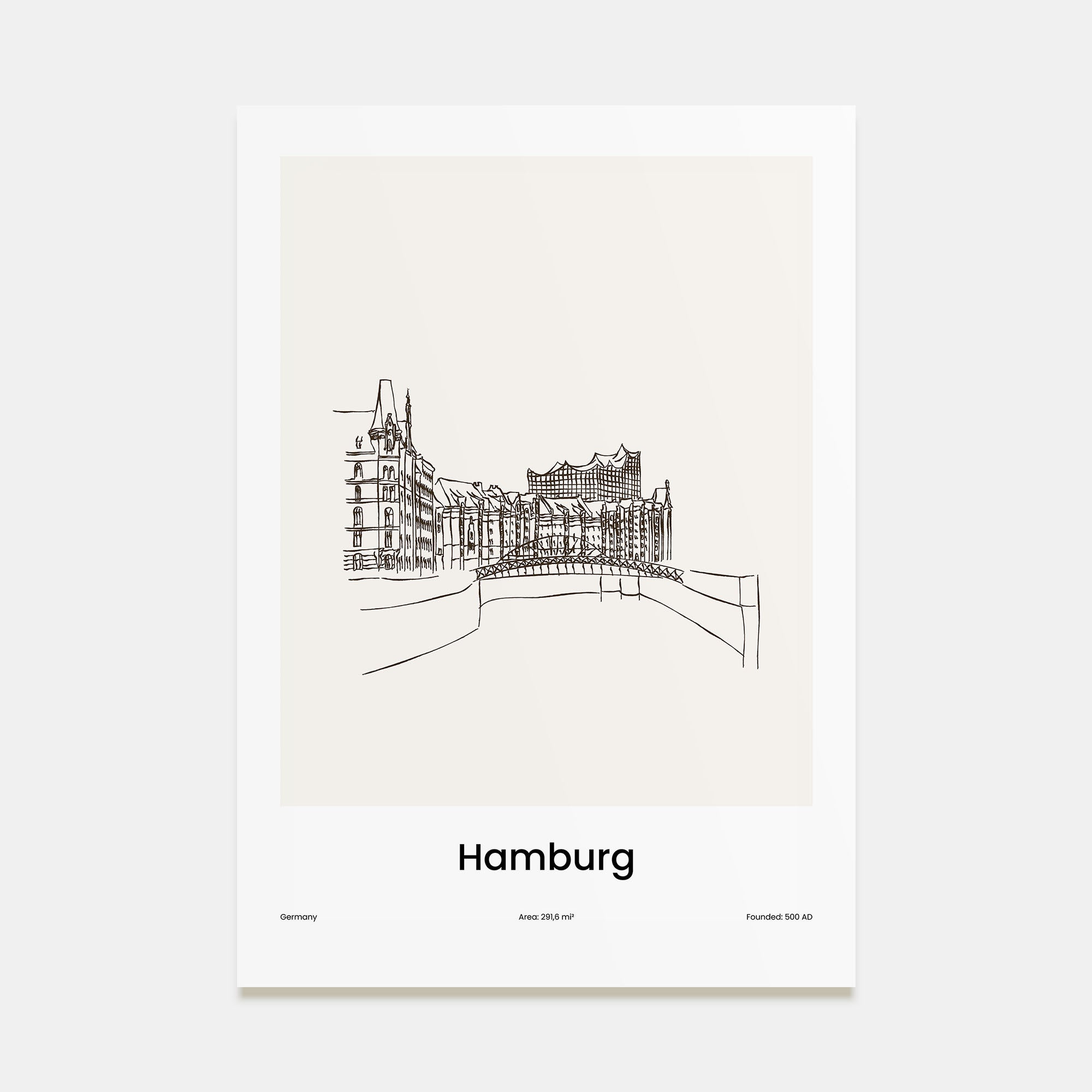 Hamburg Drawn Poster