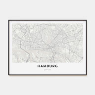Hamburg Map Landscape Poster
