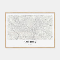 Hamburg Map Landscape Poster
