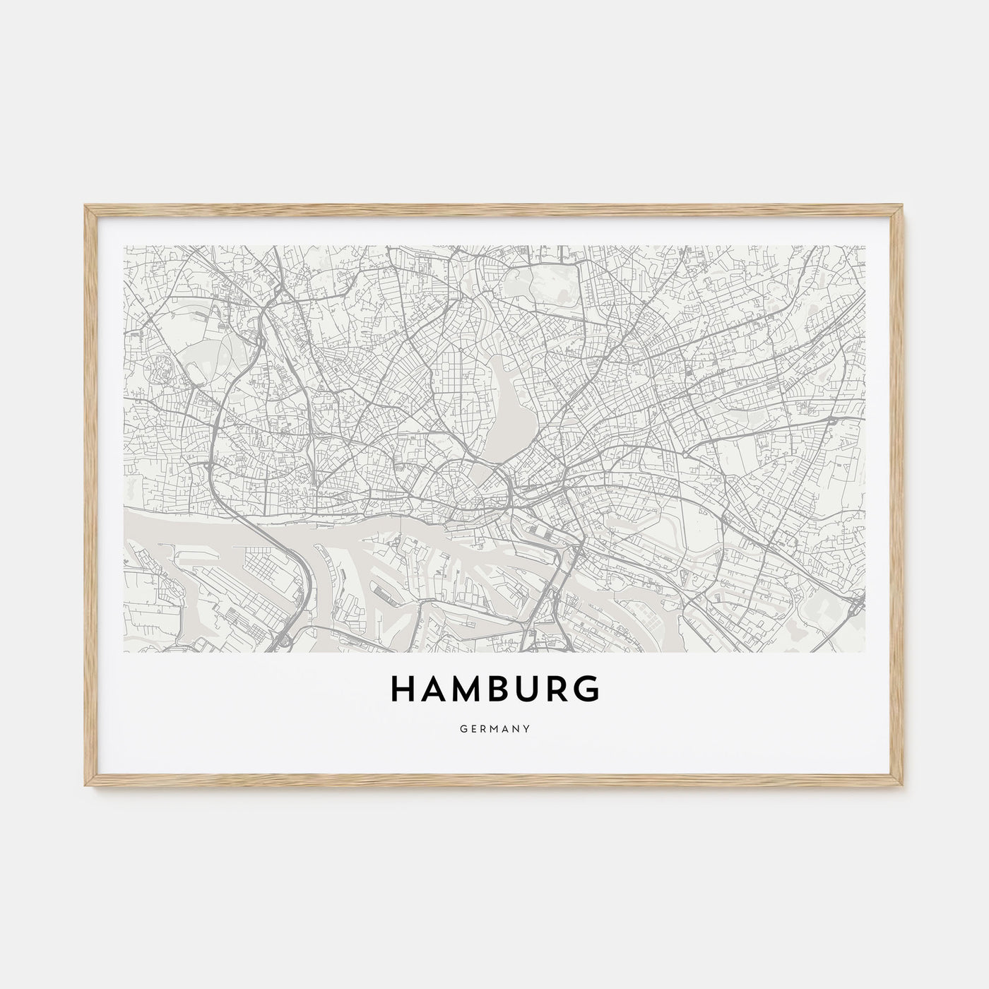 Hamburg Map Landscape Poster