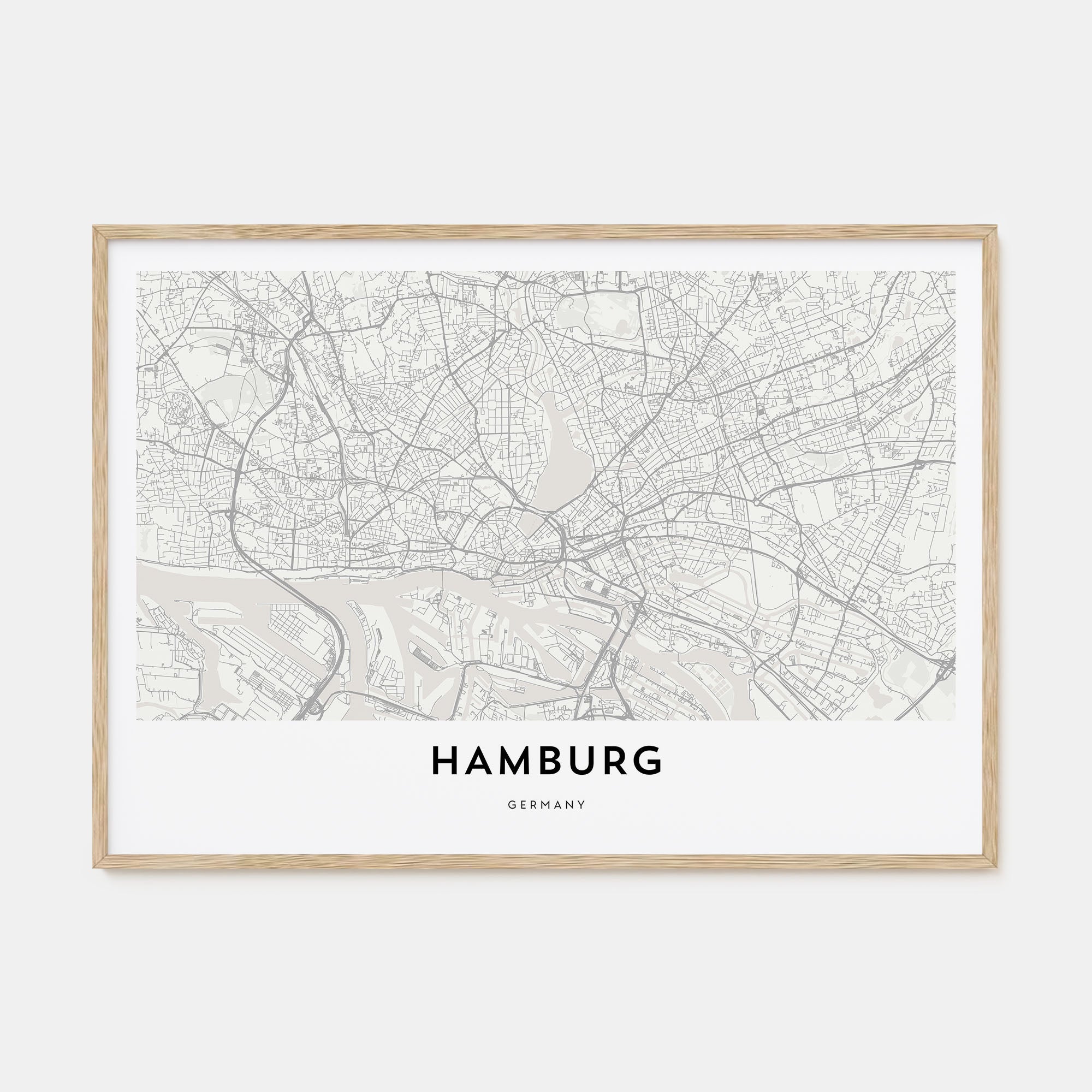 Hamburg Map Landscape Poster