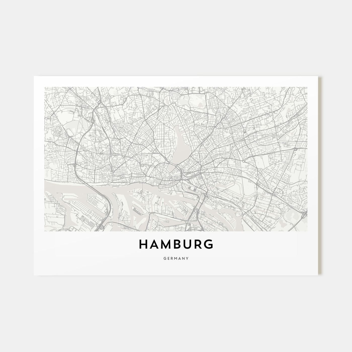Hamburg Map Landscape Poster