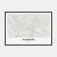 Hamburg Map Landscape Poster