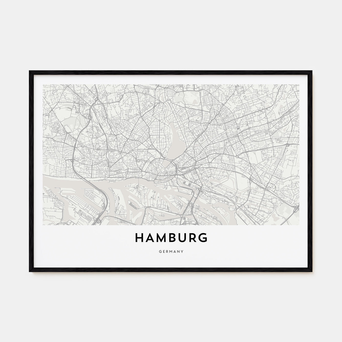 Hamburg Map Landscape Poster