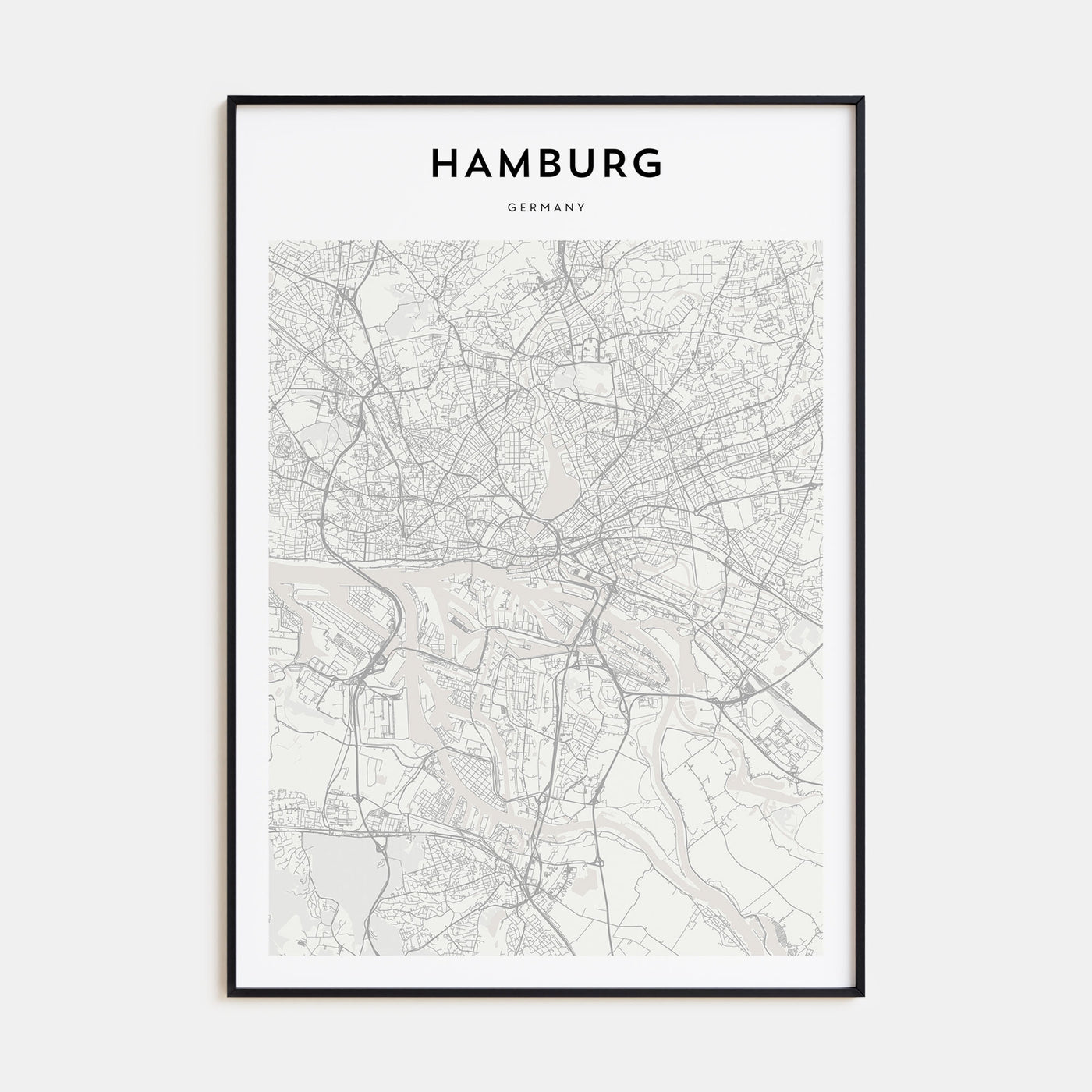Hamburg Map Portrait Poster