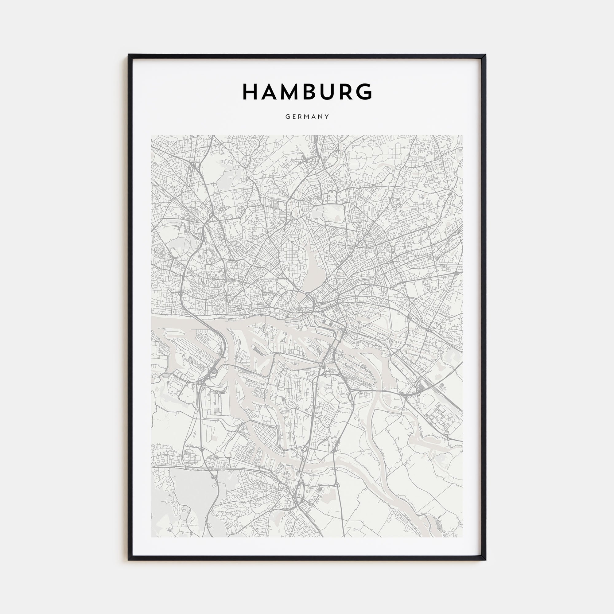 Hamburg Map Portrait Poster
