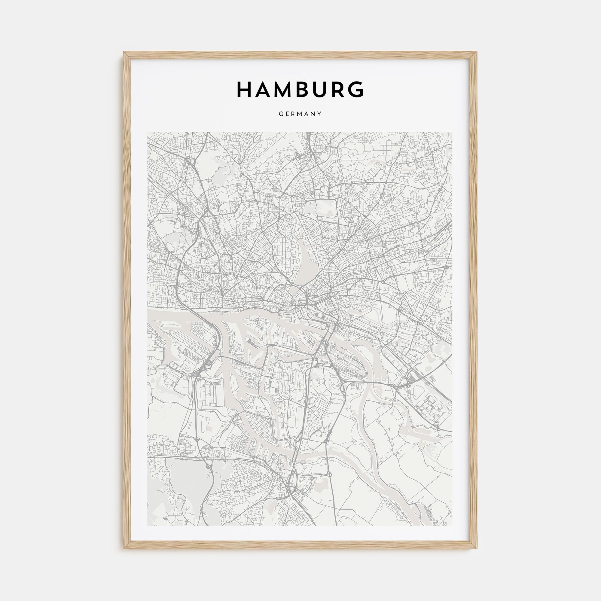 Hamburg Map Portrait Poster