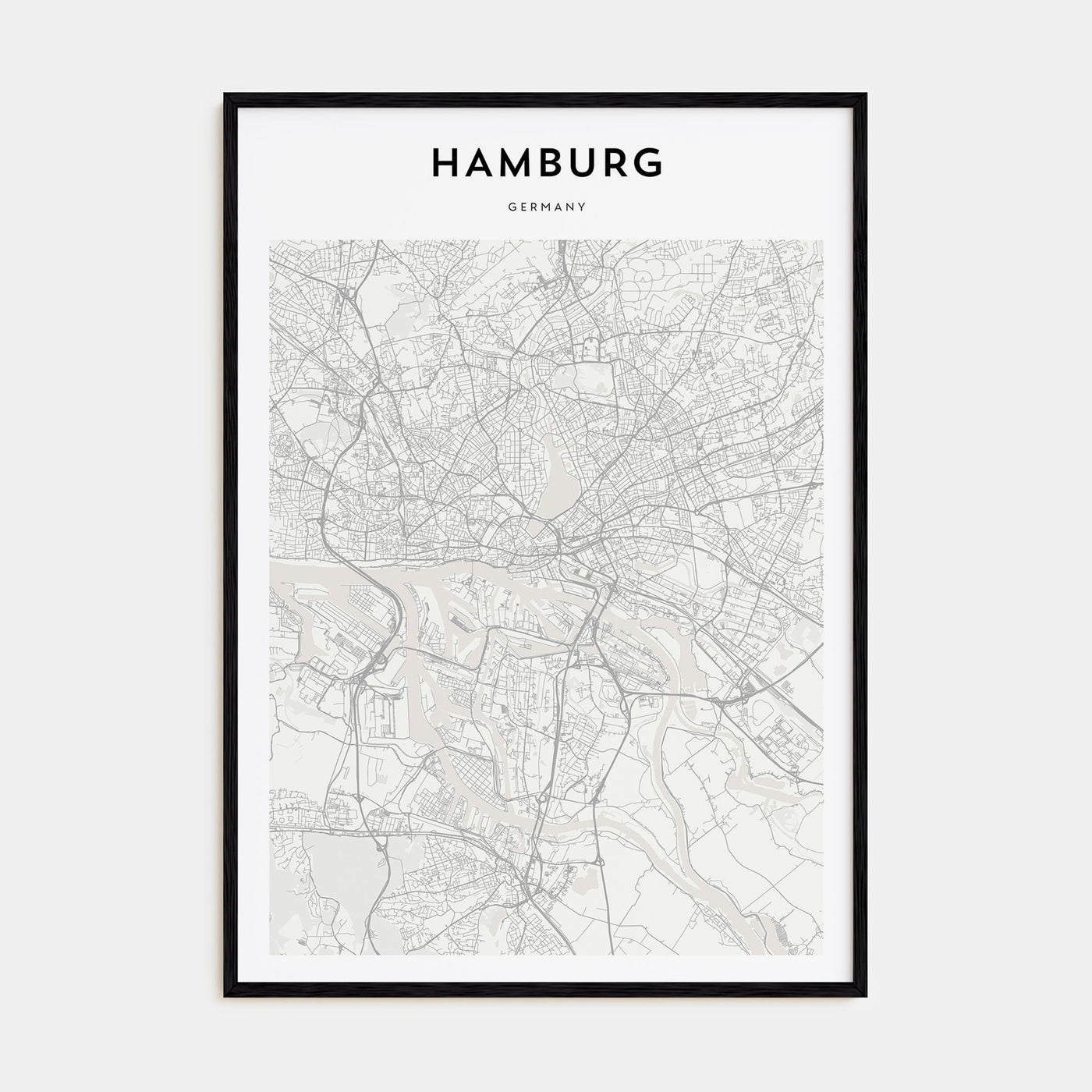 Hamburg Map Portrait Poster