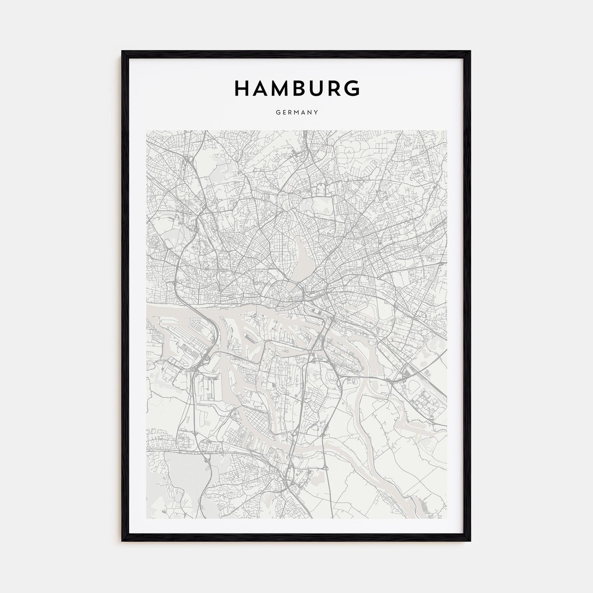 Hamburg Map Portrait Poster