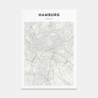 Hamburg Map Portrait Poster