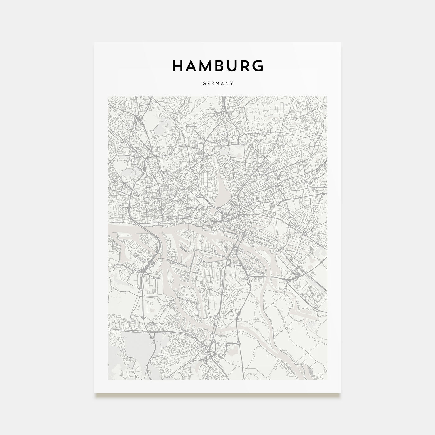 Hamburg Map Portrait Poster