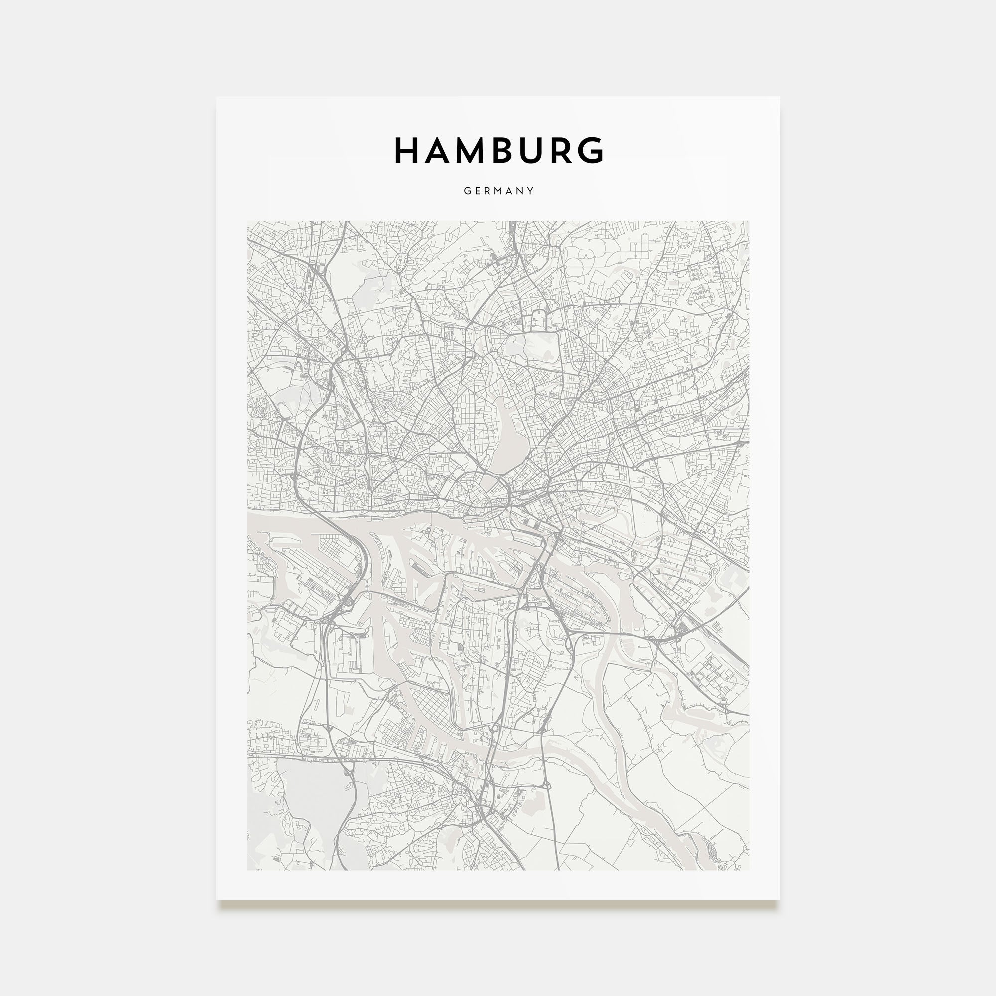Hamburg Map Portrait Poster
