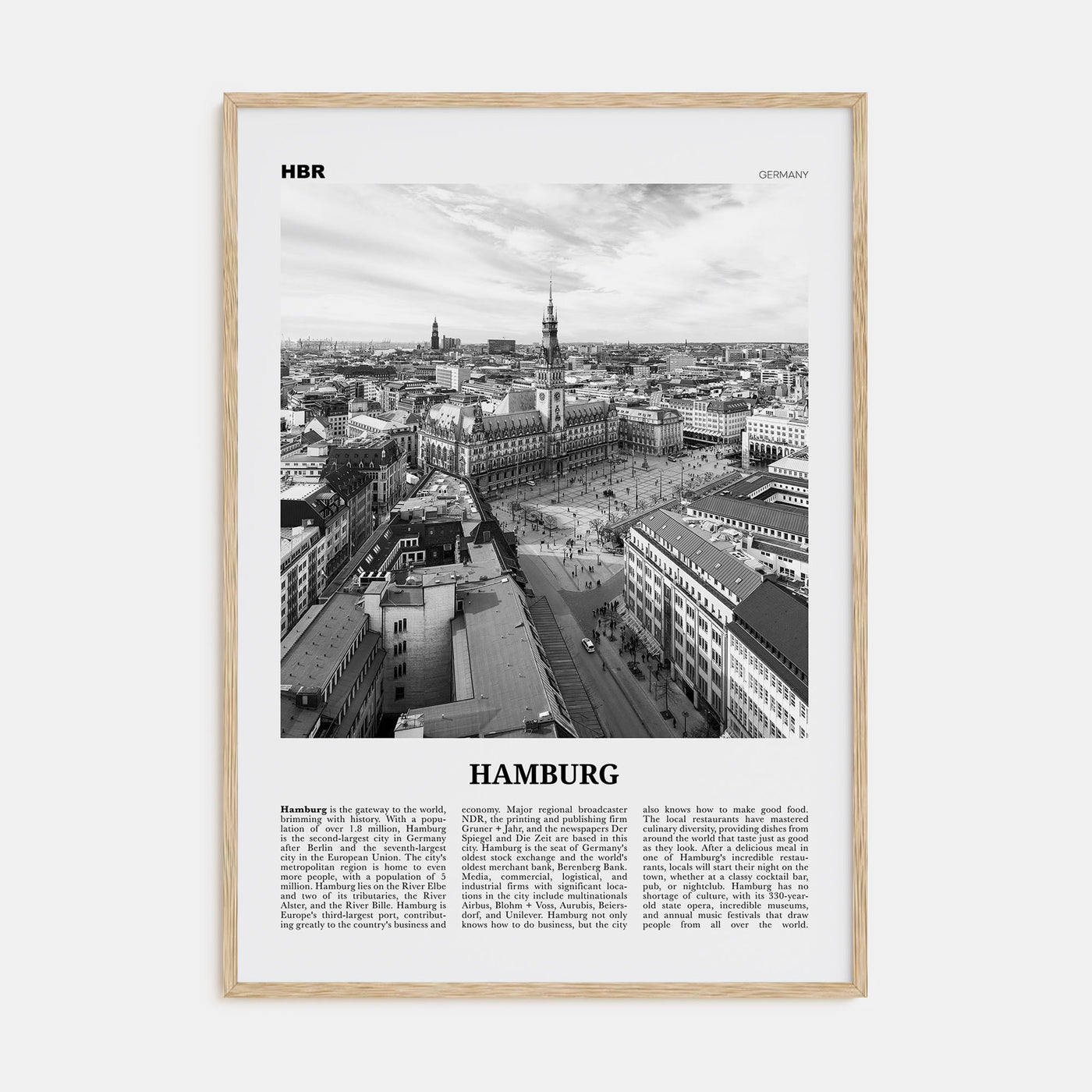 Hamburg Travel B&W No 1 Poster