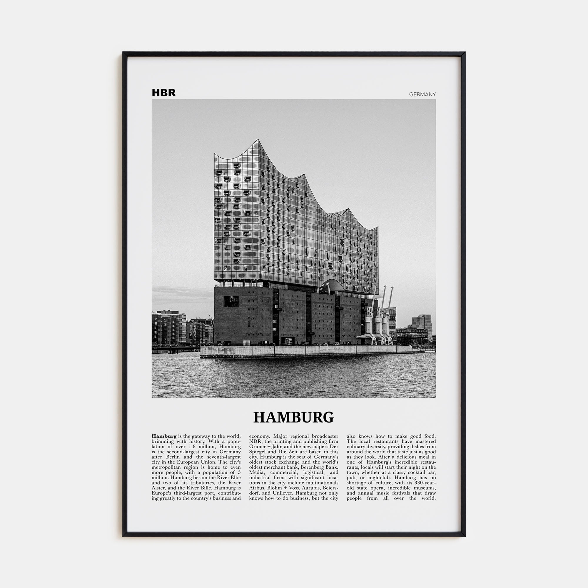 Hamburg Travel B&W No 2 Poster