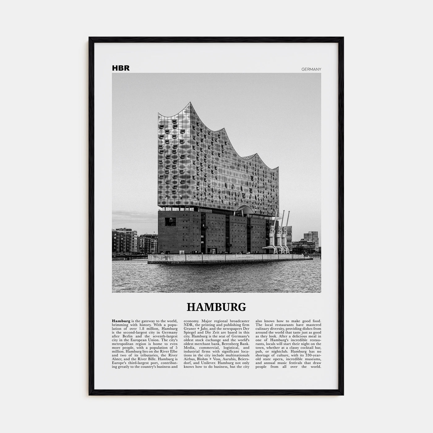 Hamburg Travel B&W No 2 Poster