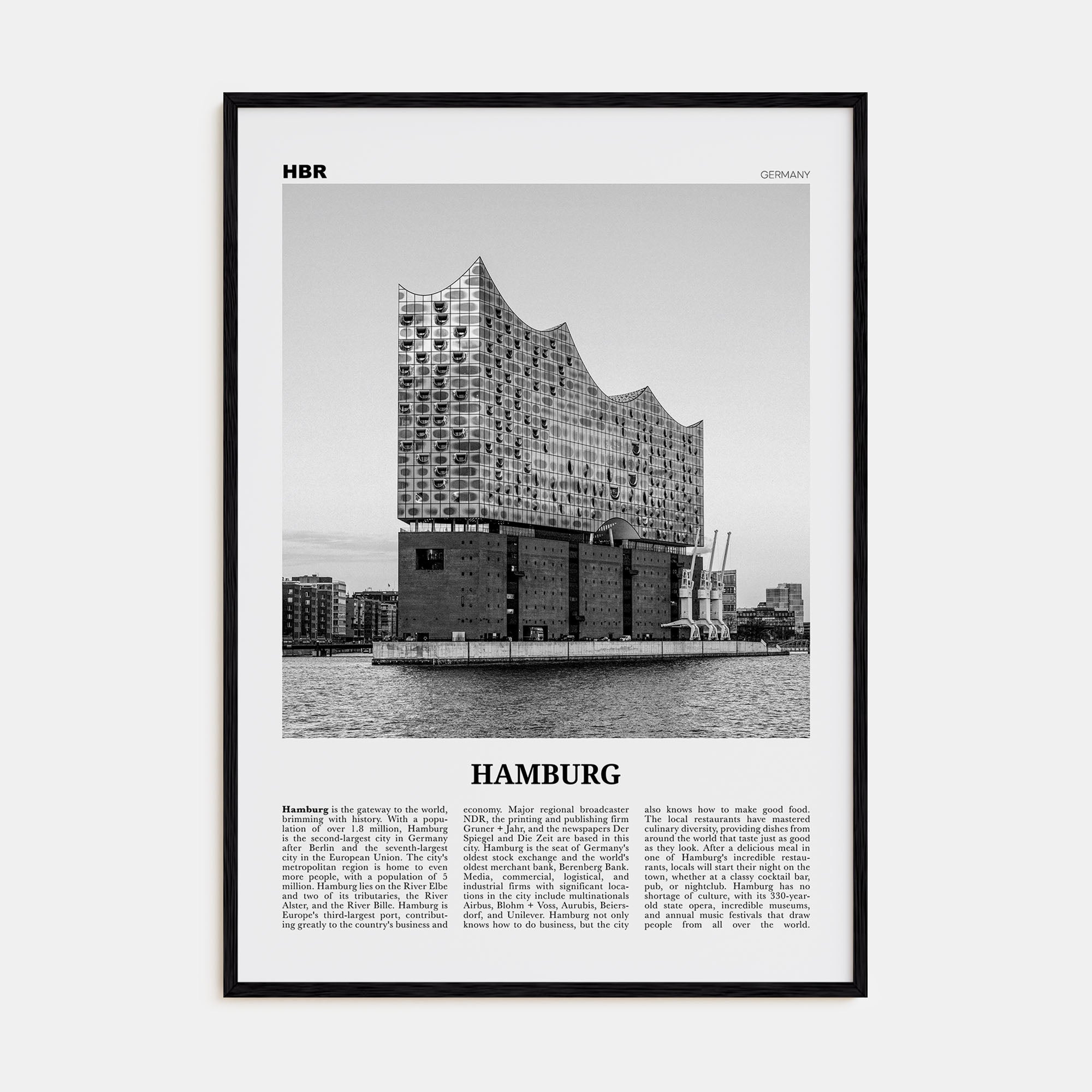 Hamburg Travel B&W No 2 Poster