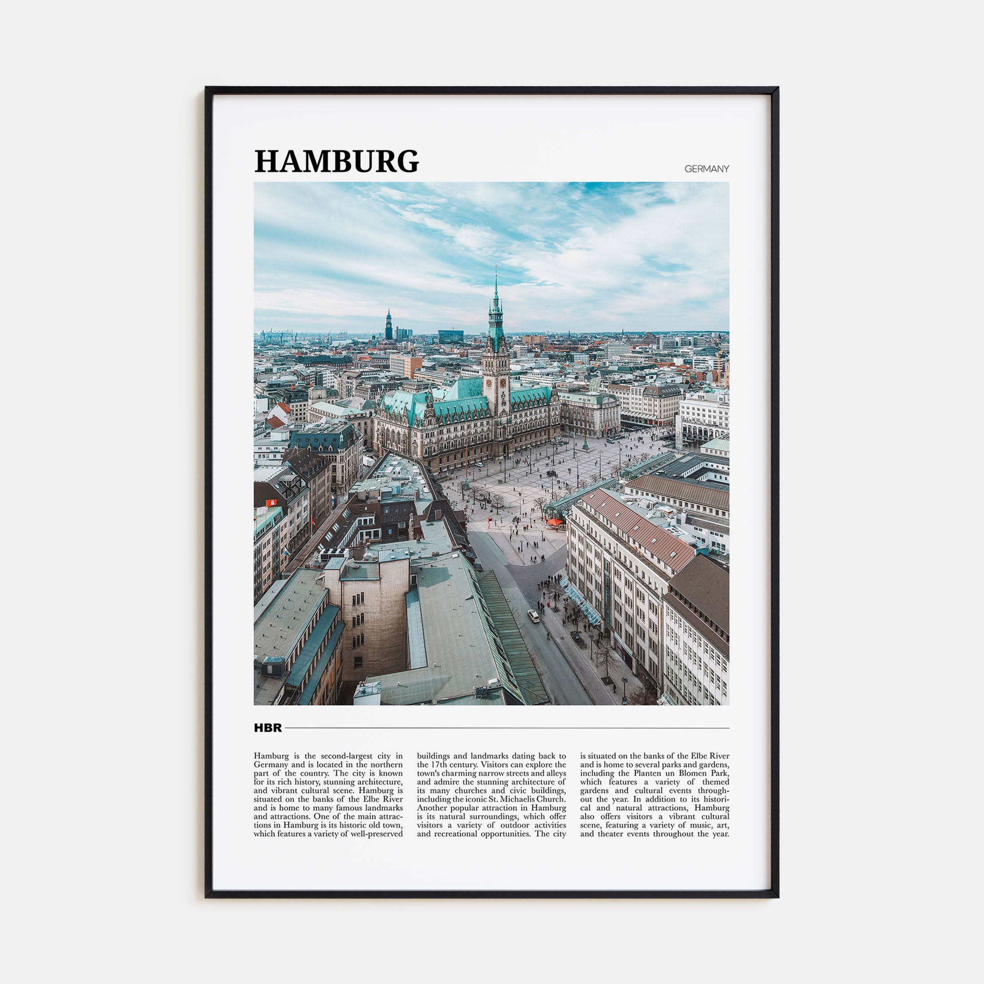 Hamburg Travel Color Poster