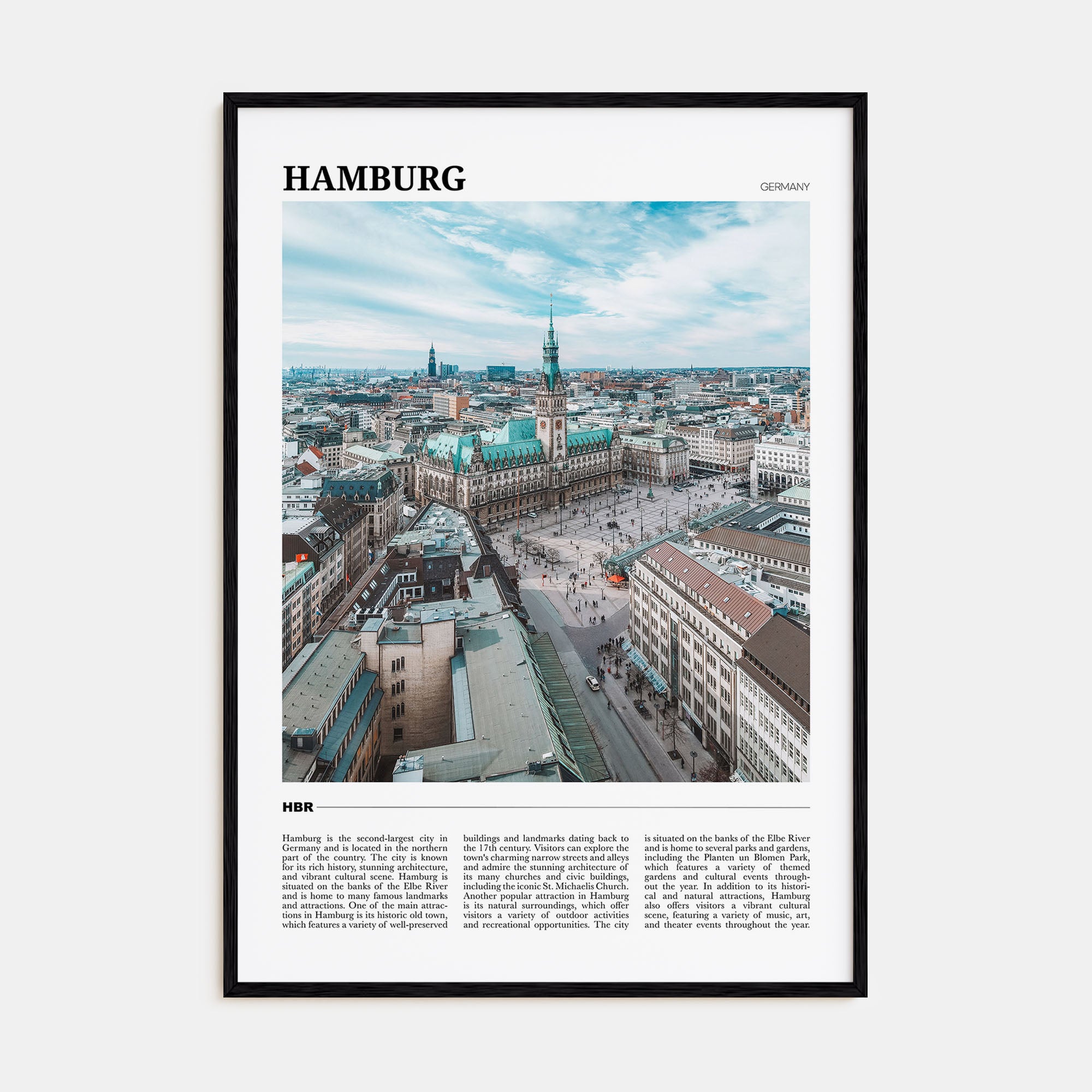 Hamburg Travel Color Poster