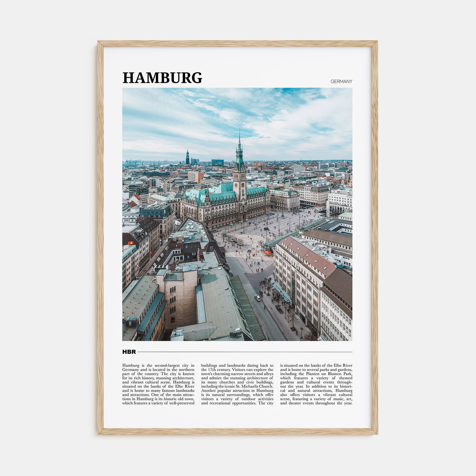 Hamburg Travel Color Poster