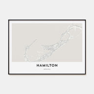 Hamilton, Bermuda Map Landscape Poster