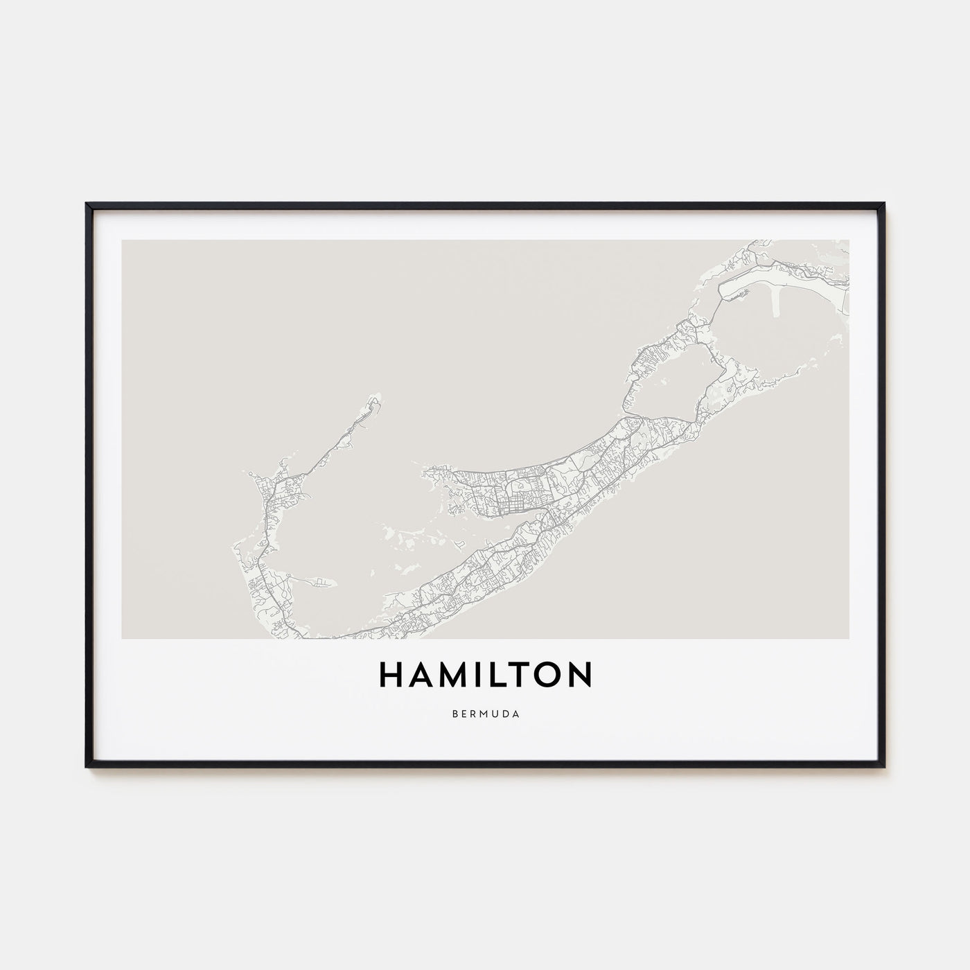 Hamilton, Bermuda Map Landscape Poster