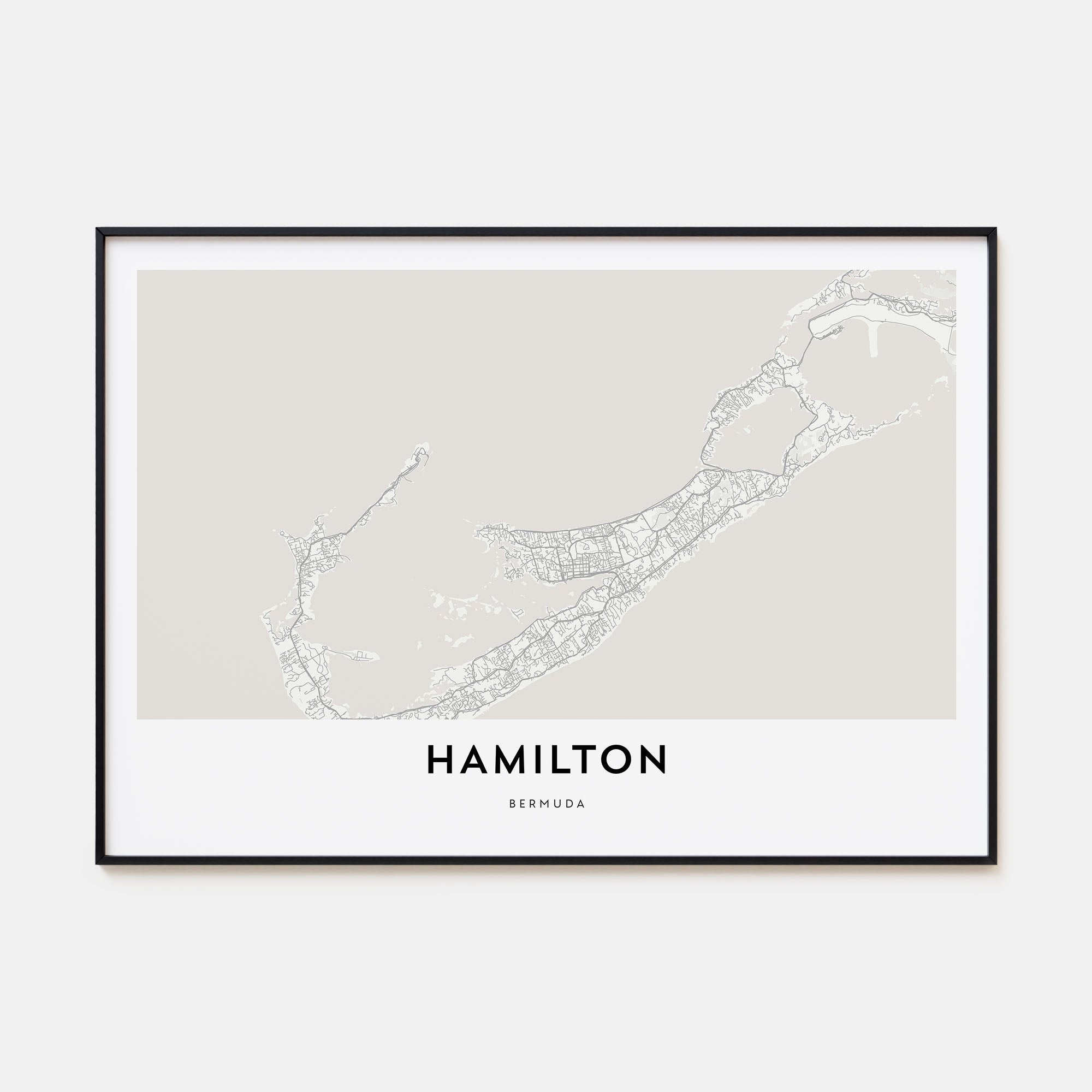 Hamilton, Bermuda Map Landscape Poster
