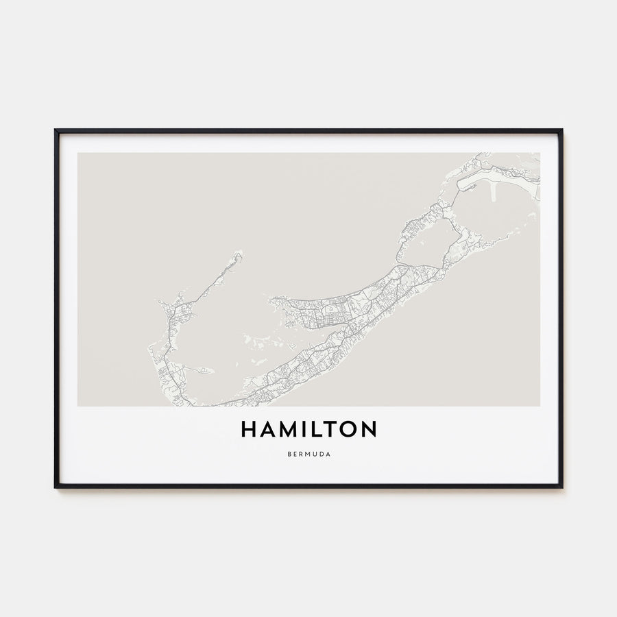 Hamilton, Bermuda Map Landscape Poster