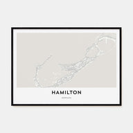 Hamilton, Bermuda Map Landscape Poster