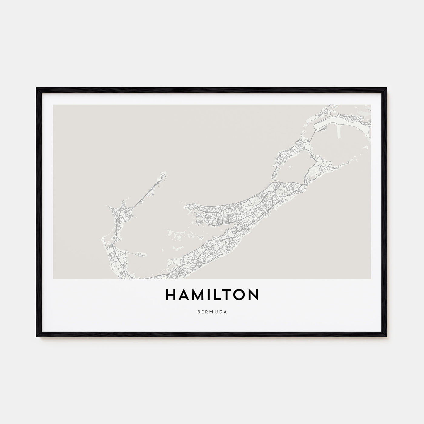 Hamilton, Bermuda Map Landscape Poster