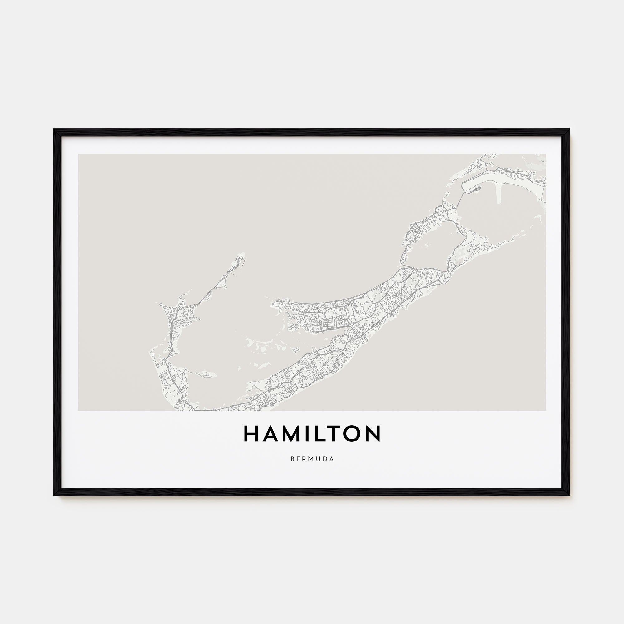 Hamilton, Bermuda Map Landscape Poster