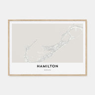 Hamilton, Bermuda Map Landscape Poster