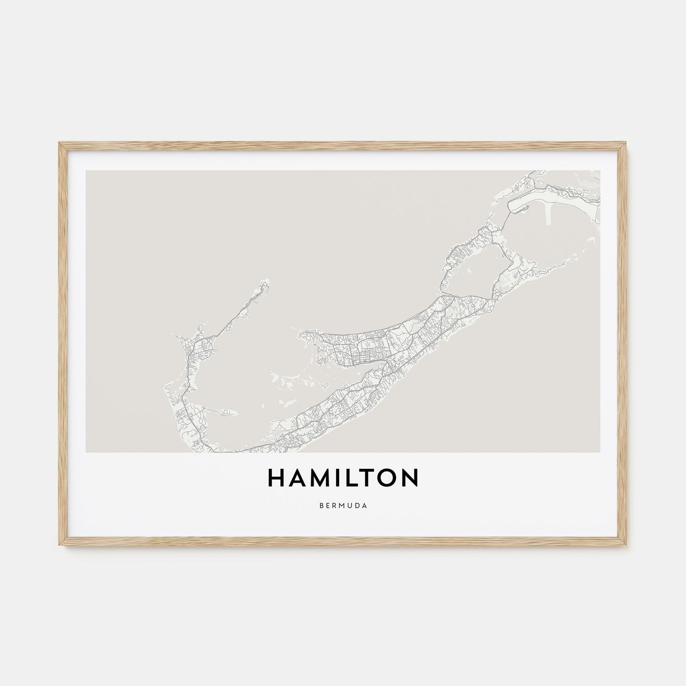 Hamilton, Bermuda Map Landscape Poster