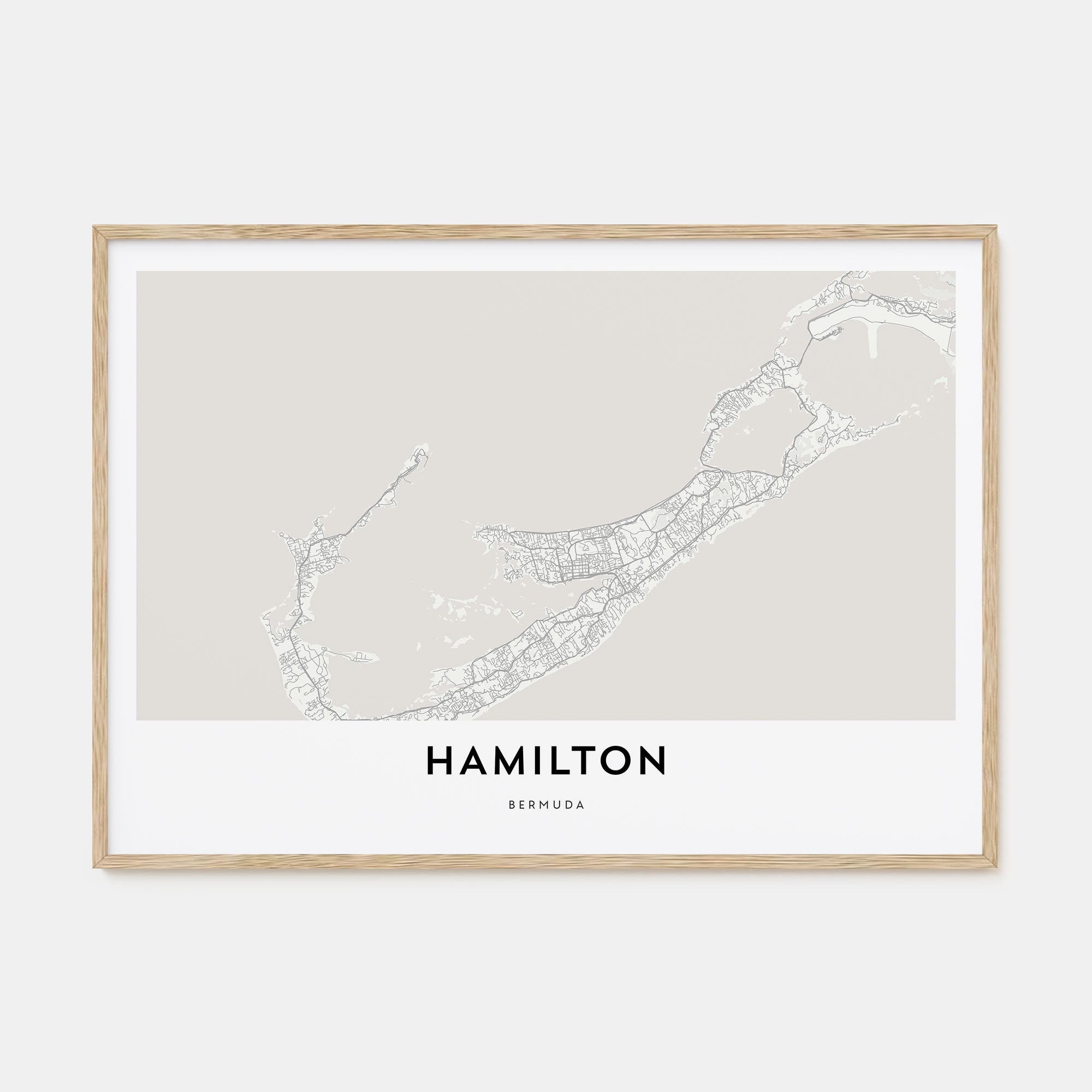 Hamilton, Bermuda Map Landscape Poster