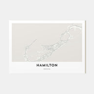 Hamilton, Bermuda Map Landscape Poster