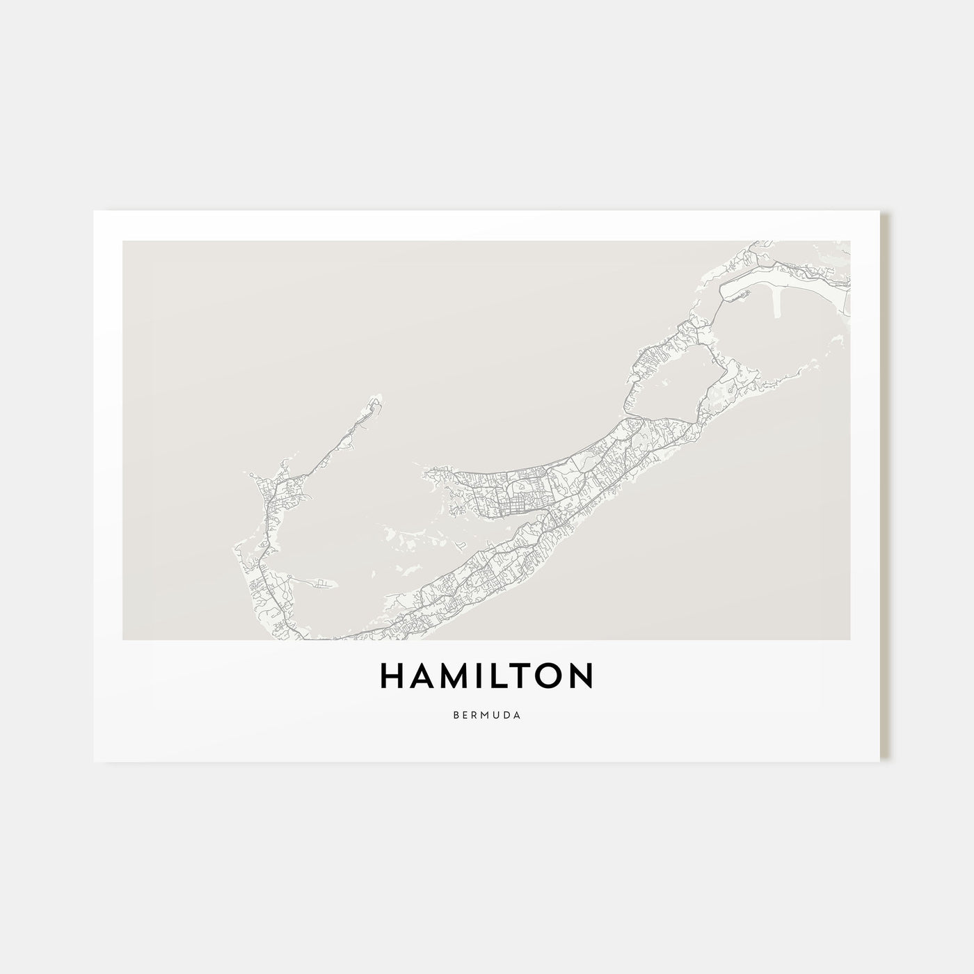 Hamilton, Bermuda Map Landscape Poster