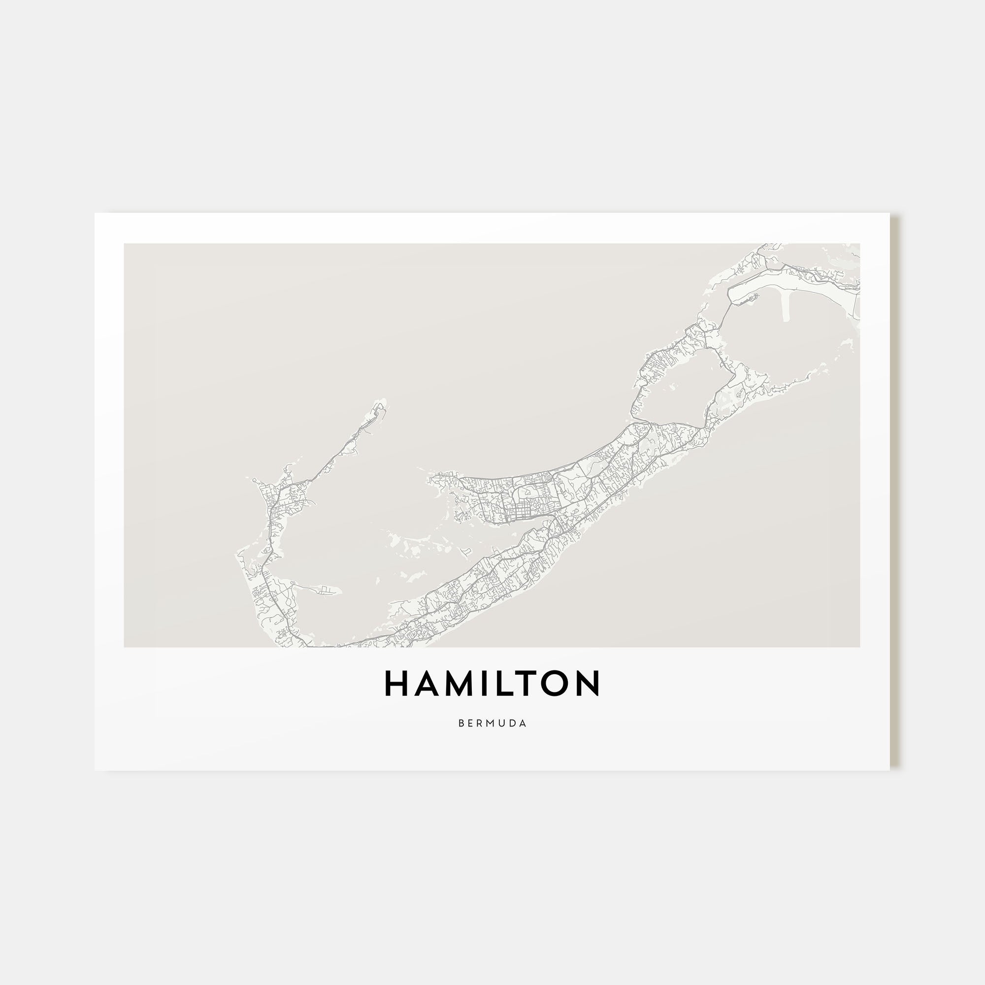 Hamilton, Bermuda Map Landscape Poster