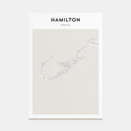 Hamilton, Bermuda Map Portrait Poster