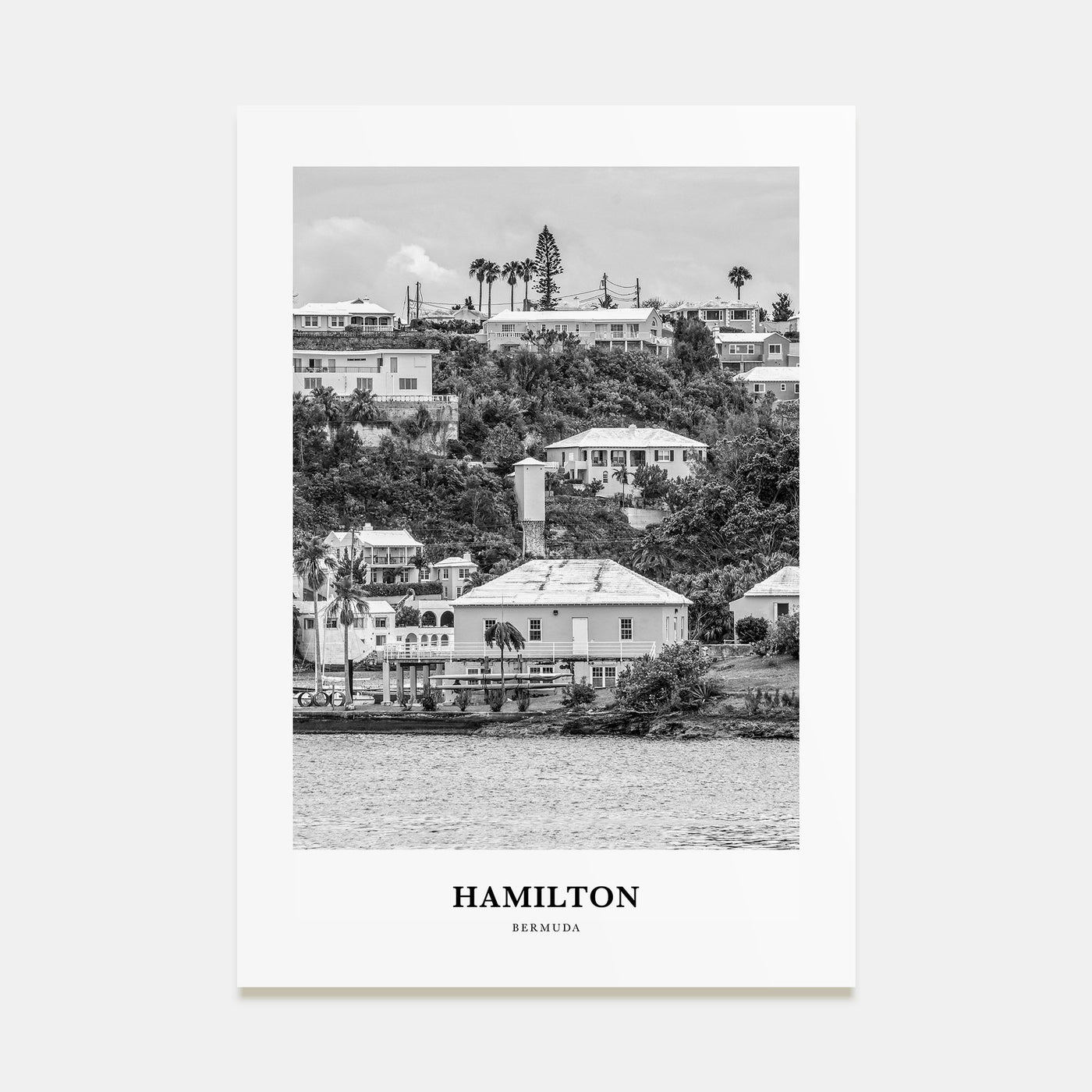 Hamilton, Bermuda Portrait B&W Poster