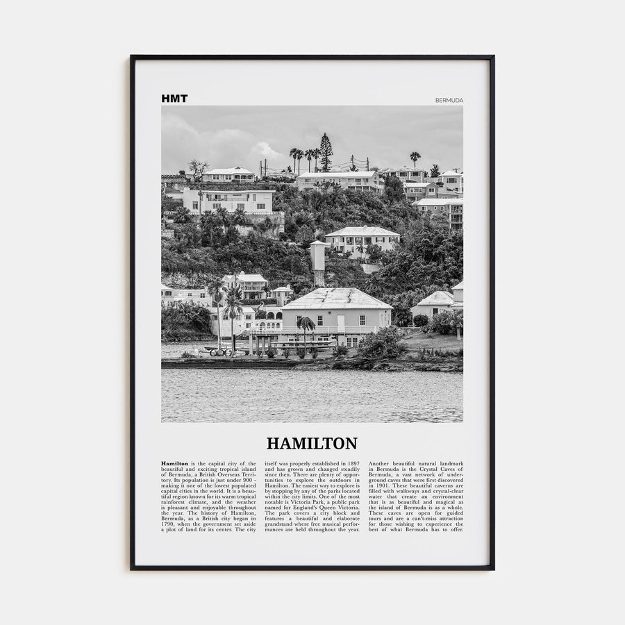 Hamilton, Bermuda Travel B&W Poster