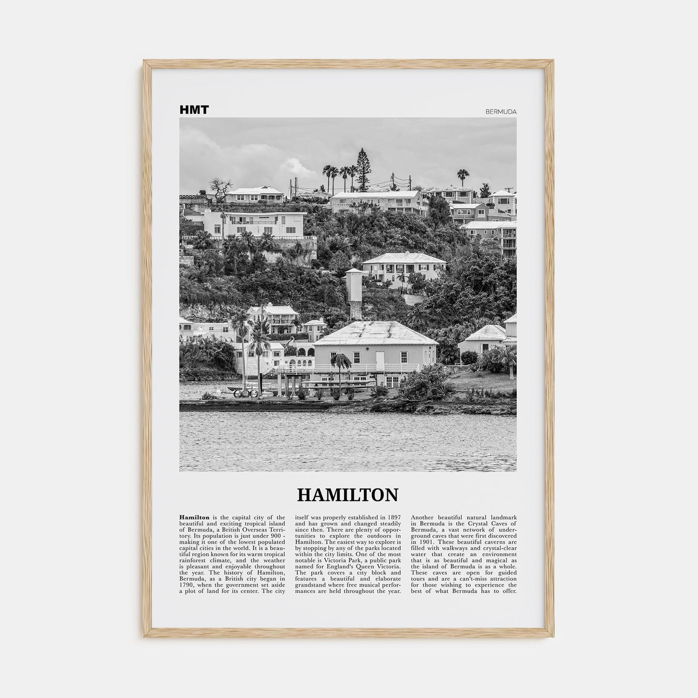 Hamilton, Bermuda Travel B&W Poster