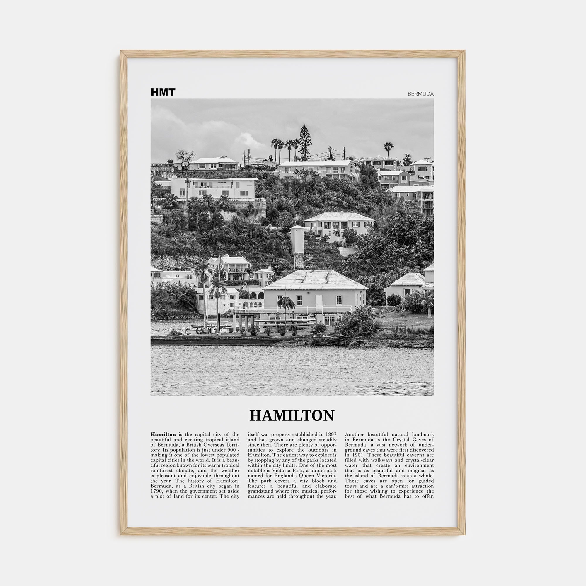 Hamilton, Bermuda Travel B&W Poster