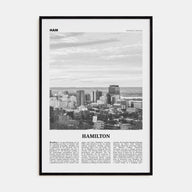 Hamilton, Canada Travel B&W No 1 Poster