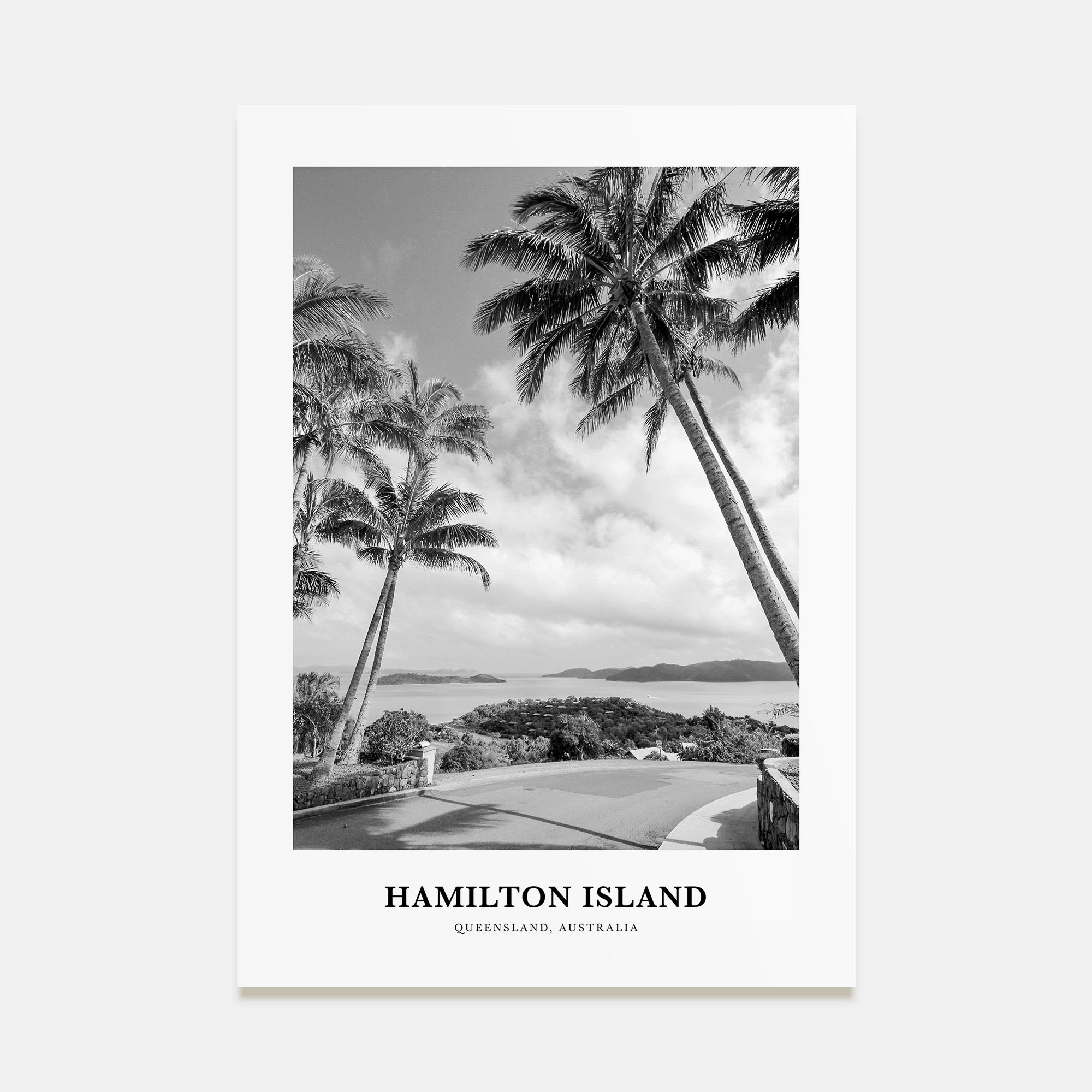 Hamilton Island Portrait B&W Poster