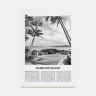 Hamilton Island Travel B&W Poster
