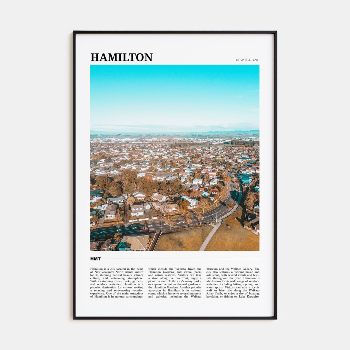 Hamilton, New Zealand Travel Color Poster