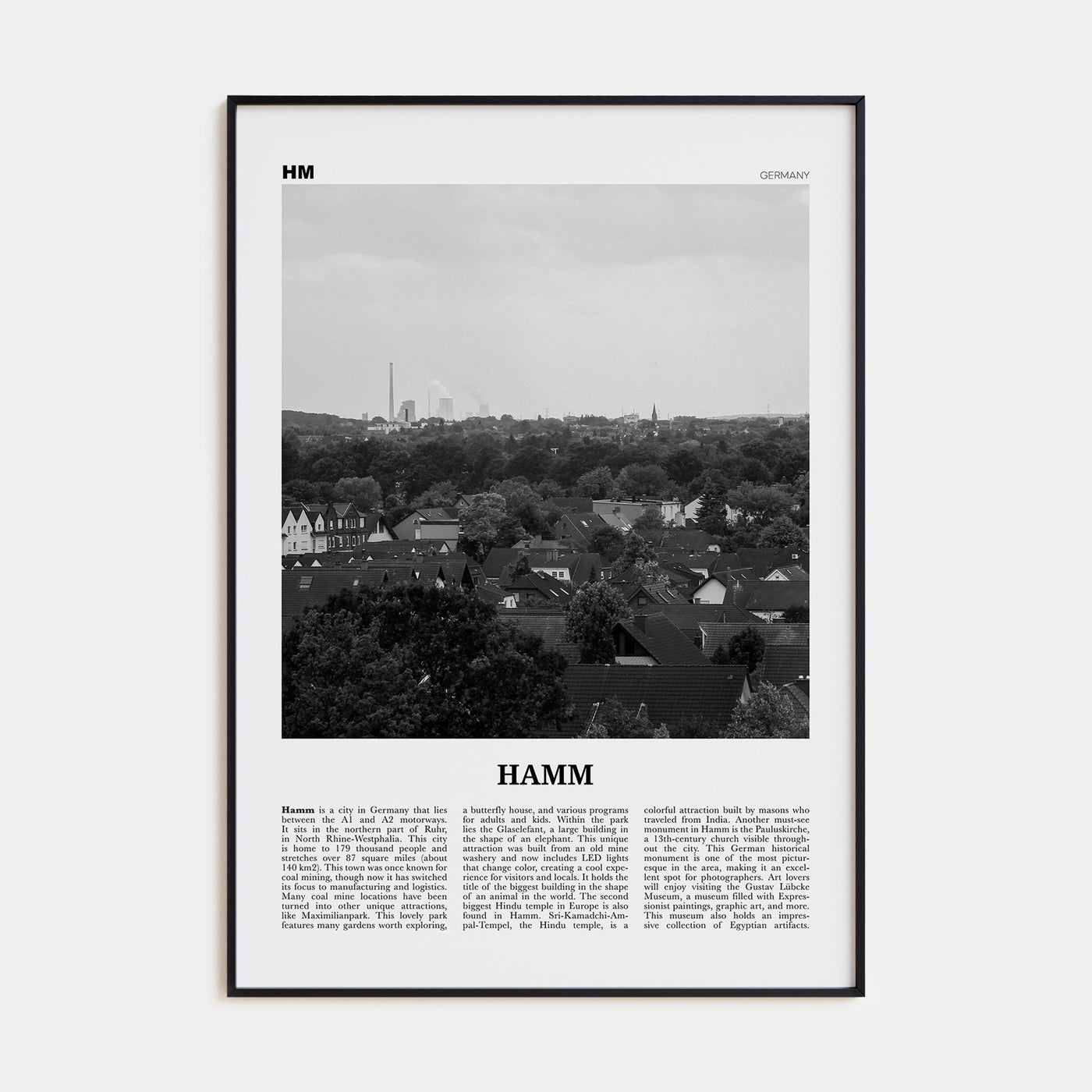 Hamm Travel B&W Poster