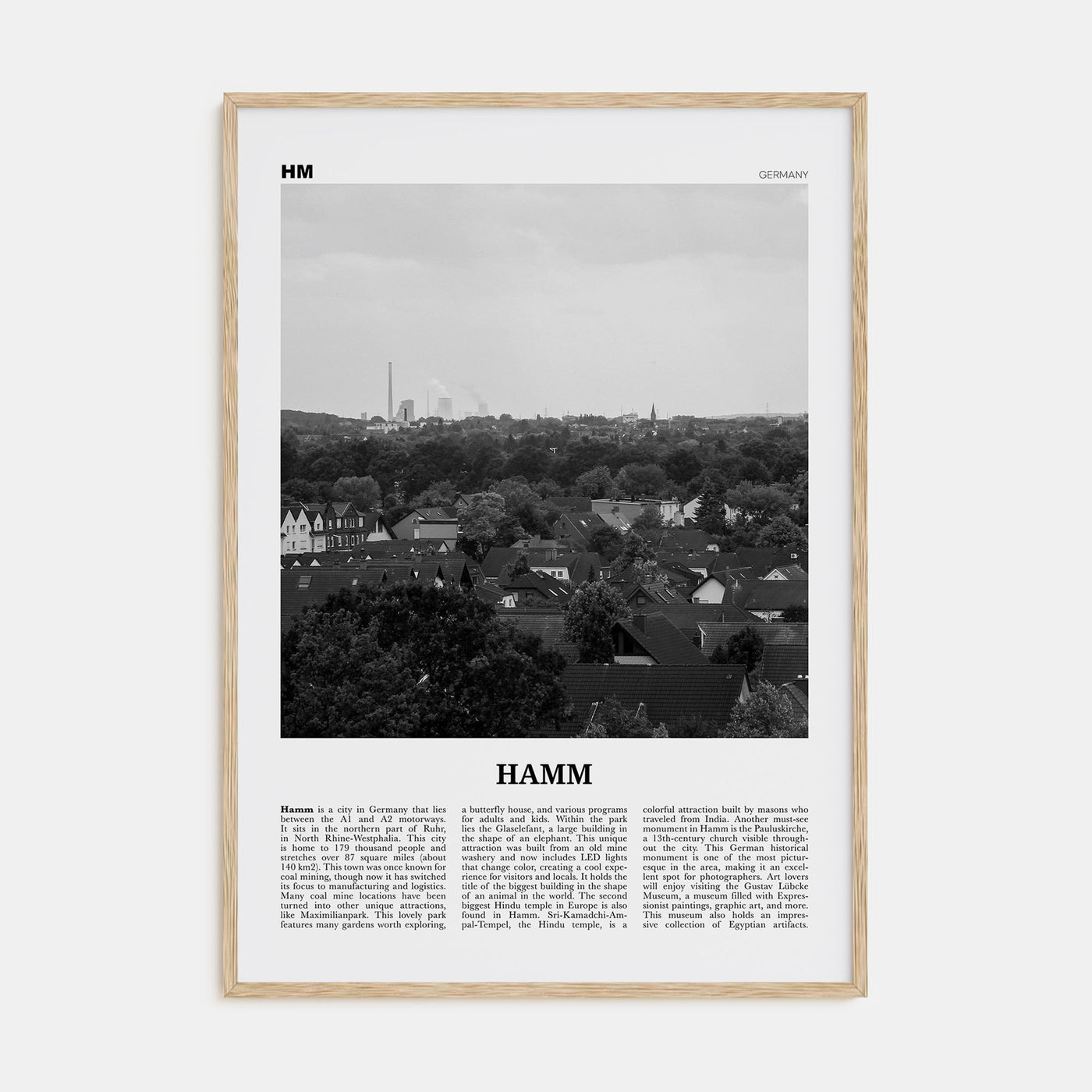 Hamm Travel B&W Poster